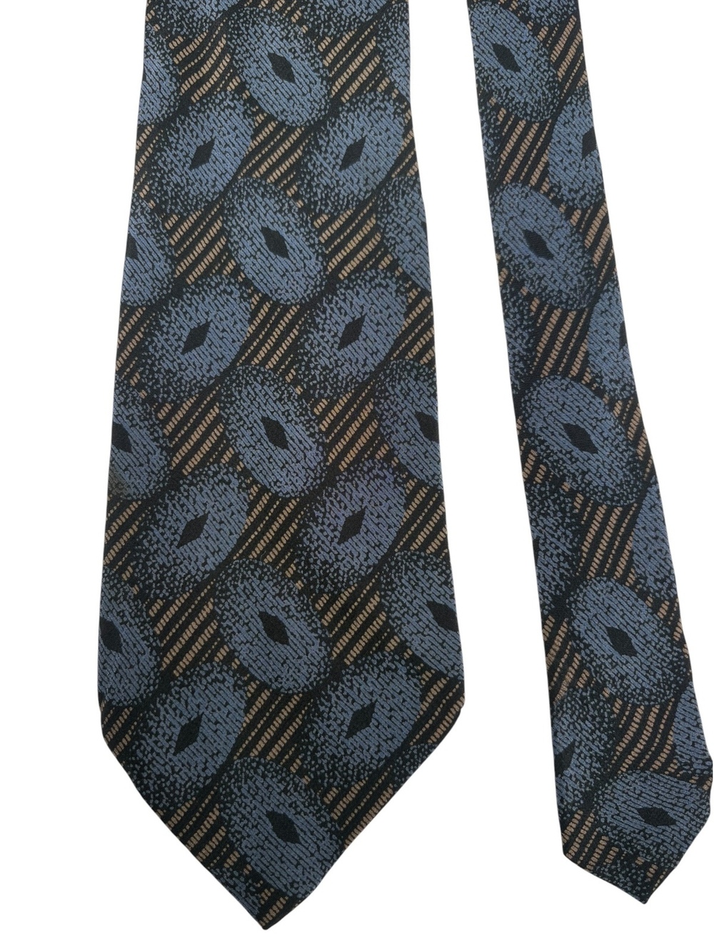 Canali Milano 100% Silk Vintage Blue Eye Print Made in Italy Designer Tie